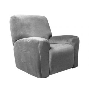 Housse De Protection Extensible Pour Fauteuil Inclinable 3 Places, Gris Fonc&eacute; - Neuf
