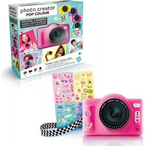 KALANKA-Appareil Photo Nume¿rique Enfant Double Objectif - Mini Came¿ra Compact Rose avec Mode Selfie pour 8+ Ans - 32 MégaPixels, E¿cran LCD, 20 Cadres et 5 Filtres, Carte SD 4Go Incluse - Neuf