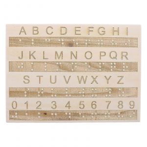 Planche De Traçage En Bois Pour Alphabet Braille Pour Débutants, Planche Éducative Pour Lettres Et Chiffres En Braille, Outil D'apprentissage Tactile Pour Enfants Aveugles - Neuf