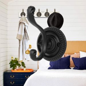 6 Pi&egrave;ces Crochet Porte Manteau Murale Pat&egrave;re Porte Manteau Murale Vintage Crochet M&eacute;tal De Porte Vintage Europ&eacute;ens Pat&egrave;re De Alliage De Cuivre Pour Salle De Bain Cuisine M&eacute;tal Chapeau Crochet (Silver - Neuf