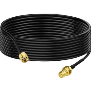 Cable RP-SMA Rallonge Antenne WiFi 3m Adaptateur de RP-SMA M&acirc;le &agrave; Femelle RG174 pour Extension Telesurveillance Routeur WiFi Cam&eacute;ra S&eacute;curit&eacute; IP Carte R&eacute;seau sans Fil Mini PCI Express PCIE - Neuf