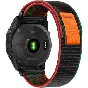 LETNERNY-Quickfit 22 Mm Bracelet Pour Garmin Fenix 8/8 Solar 47 Mm/7 Pro Solar/7 Pro/7/6 Pro/6/5 Plus/5, Nylon Trail Bracelet Pour Garmin Fenix E, Epix 2, Forerunner 965/955/945/935, Mosa&iuml;que - Neuf