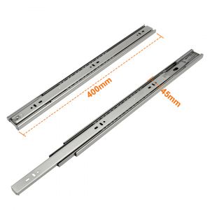 Coulisse &agrave; billes Entry Profondeur 450 mm / 35Kg Sortie total, fermeture soft Glissi&egrave;res de tiroirs 400mm 2X - Neuf