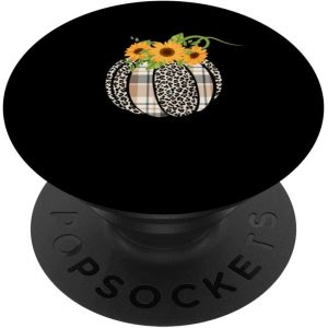Kalanka-Léopard Plaid Citrouille Thanksgiving Halloween Automne Popsockets Popgrip Interchangeable - Neuf