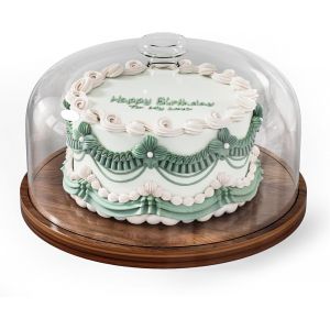 Pr&eacute;sentoir &Agrave; G&acirc;teaux Avec Couvercle D&ocirc;me En Acrylique-Plateau &Agrave; G&acirc;teau En Bois Avec Couvercle-Pr&eacute;sentoir &Agrave; G&acirc;teaux Pour G&acirc;teaux,P&acirc;tisseries,Fromage,Anniversaire De Mariage,F&ecirc;te De - Neuf