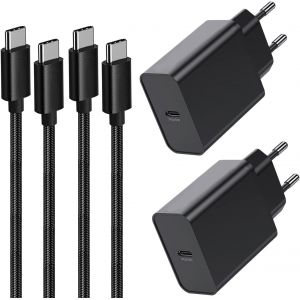 KALANKA-2Pack 45W Chargeur USB C Rapide,Chargeur et C&acirc;ble pour Samsung Galaxy S25 Ultra/S24 Plus/S25/S24 Ultra/S22+/S23/S21 S20 FE,Note 20,A54 5G/A15 A56 A55 A36 A34 A53 A55 A33 A14 Prise Adaptateur - Neuf