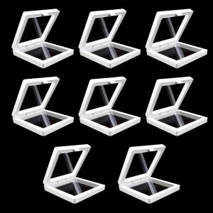 8 Pi&egrave;ces Vitrine Flottante 3d, Organisateur De Bijoux Flottant Pour Bo&icirc;te D'affichage, Pour Affichage De Bijoux (Blanc) - Neuf