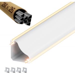 Profil&eacute; Led Angle Aluminium 6 &times; 2M, Profil&eacute; En V En Aluminium D&eacute;coupable Channel Rail, Canal Led Et Diffuseur Led Avec Embouts, Clips De Montage En M&eacute;tal[RUB9224138] - Neuf