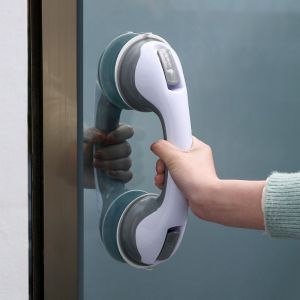 Poignées de douche blanches et vertes avec ventouse puissante. Poignées de sécurité pour salle de bain. - Neuf