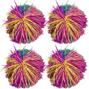 KAL-Balle En Silicone - 4 Pcs Balle Rebondissante, Balle Anti-Stress, Boules Douces D¿Arc-En-Ciel Boules De Stress Rebondissantes,Pour L'Irritabilité,Décompression,Jouets Sensoriels - Neuf