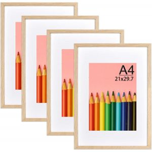 Cadres Photo A4 Bois lot de 3 cadres photo pour posters et affiches Convient pour Accrocher des Dipl&ocirc;me et D&eacute;coration Cadre photo Montage Mural ou sur Table - Neuf