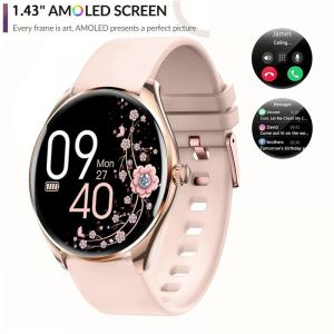 Pour Xiaomi Ultra Mince Montre Intelligente Femmes 1.43 "Amoled 466*466 Hd Pixel Affichage Toujours Afficher L'Heure Rappel D'Appel Smartwatch Dames.Gold.Bluetooth Call - Neuf