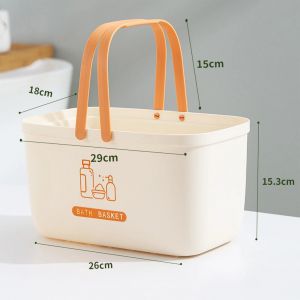Bo&icirc;te de rangement portable de salle de bain de grande capacit&eacute; - Orange Vanity Cosmetic Basket avec poign&eacute;es Orange - Neuf