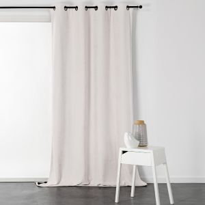 Rideau &Agrave; Oeillets Isolant Et D&eacute;perlant Effet Velours - Neuf