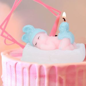 Hjlian Bougies D'anniversaire Pour Enfants, Couronne De Bougies Pour Bebe, Sans Fumee, Pour Gateau (Bebe Bleu) - Neuf
