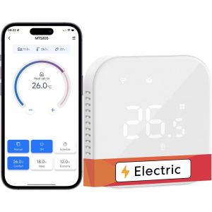 Thermostat Connecté Encastrable, 16A Thermostat Wifi Pour Radiateur Électrique/Chauffage Au Sol Électrique Compatible Avec Alexa Et Google Home, Commande Vocale Et Contrôle À Dista[MAT791197] - Neuf