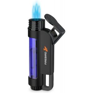 ERYI-Illume Briquet Tempête - Briquet Chalumeau À Jet, Coupe-Vent - Rechargeable Au Gaz Butane (Gaz Non Inclus) - Grande Molette De Réglage De Flamme - Réservoir De Carburant Spacieux - Neuf