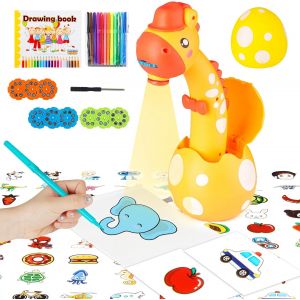 KALANKA-- Projecteur de Traçage et de Dessin, Table de Dessin Projector avec Projecteur Intelligent, Jouet de Tableau Projection pour Enfants 3+ Ans (Jaune) - Neuf