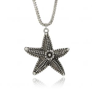Collier Et Bague En Alliage Tendance Pour Femme, Pendentif Etoile De Mer - Neuf