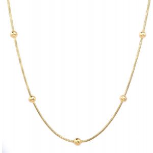 Kal-Collier Chaîne En Or Pour Femme, Collier Plaqué Or 18 Carats Pour Fille - Neuf