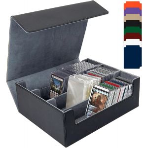 Chenquansarl-Bo&icirc;te &Agrave; Cartes Pour Mtg, Bo&icirc;te De Rangement Pour Carte &Agrave; Collectionner, Bo&icirc;te &Agrave; Cartes &Agrave; Jouer Avec 8 S&eacute;parateurs De Cartes Pour Plus De 1800 Cartes, Deck Case Box Magn&eacute;tique En Cuir(Noi - Neuf