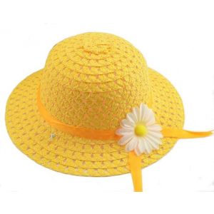 Bébé Fille Fleur De L'herbe Hat (Chapeau Circonférence 52-54cm, Jaune), Floral Mignon Chapeau De Soleil, De Plage L'été, Le Chapeau, Le Bébé De La Fille De L'herbe Chapeau, Un Petit Pla - Neuf