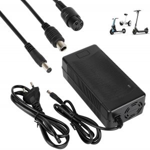 Asfasfq-54,6v Chargeur Trotinette Electrique¿Chargeur Hoverboard, 48v Charrgeur Universel Pour Batterie Lithium Avec 3 Connecteurs¿Charge Rapide Pour Hoverboard¿Vélo Electrique¿Scooter Électrique - Neuf