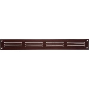 Grille d'aération marron de 400 mm x 50 mm - Grilles de reprise d'air en acier - pour plafond et mur latéral - Système CVC - Équipées de protection (40 x 5 cm) - Neuf