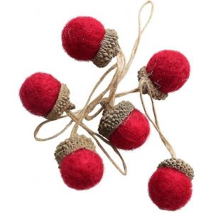 No&euml;l En Feutre Gland Ornements Vintage Estim&eacute; Ball Gland Guirlande Diy Sapin De No&euml;l Pendentif Avec Une Corde - Neuf