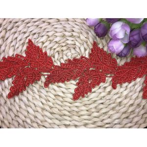 Sjzg-Garniture De Dentelle In&eacute;lastique Pour Broderie De Motif De Leaf Europe De 9.5cm De Largeur, V&ecirc;tements/Accessoires Bridal Diy De Couverture De Nappe De Rideau. (2 Yards Dans Un Package) (Rouge) - Neuf