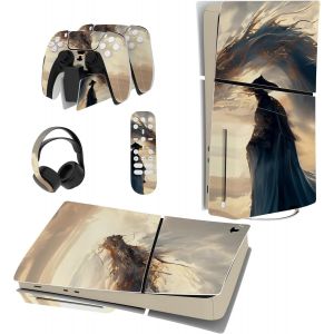 Eryi-Autocollant Protection Pour Ps5 Slim Standard Console, Sticker Skin Pour Ps5 Manette & Télécommande & Casque & Station De Charge,Disc Edition-Rencontre Cloudwalker - Neuf
