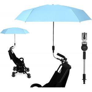 Ombrelle Poussette Universelle,Parasol Poussette B&eacute;b&eacute; Universelle,Parasol Anti Uv Pour Landau,Avec Pince R&eacute;glable Et Bras R&eacute;glable,Protection Uv 50+,Diam&egrave;tre 90 Cm,Parasol Poussette Pour V&eacute;lo, Chaises - Neuf