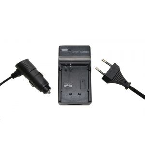 Chargeur avec adaptateur secteur + allume-cigare pour batterie SONY NP-FP30 / NP-FP50 / NP-FP60 etc., pour mod&egrave;les DCR-SX15, DCR-SX15E, DCR-SX45 - Neuf