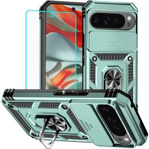 LORANKA-Coque pour Google Pixel 9 Pro XL avec protecteur d'&eacute;cran : [Qualit&eacute; militaire test&eacute;e en cas de chute] Anneau de protection antichoc pour appareil photo &iquest; Pixel 9 Pro XL (vert fonc&eacute;) - Neuf