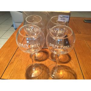 Rare Lot De 4 Verre A Biere Paix Dieu 25cl Ok Pour 33cl Forme Demi Lune Superbe, Officiel Et Neuf - Neuf