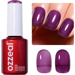 Vernis Semi Permanent Violet, Transparent Violet Foncé Gelée Gel Nail Polish Naturel French Vernis Gel Uv Printemps Eté Cristal Vernis À Ongles Gels Soak Off Uv Led 15ml - Neuf