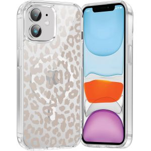 Maa-Coque Magnétique Pour Iphone 12 Mini 5,4"", Compatible Avec Magsafe, Transparente Fille Etui Avec Aesthetic Motif Léopard Dessin, Souple Silicone Mince Tpu Bumper Case Antichoc Housse Cover, 02 - Neuf