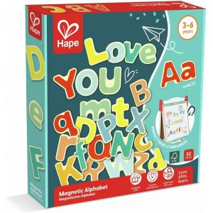 KAL-Puzzle Alphabet Bois Aimanté - 52 Lettres Magnétiques Enfant 3 Ans À 6 Ans - Apprendre L'Alphabet Et À Lire, Majuscules, Minuscules - Jeu Éducatif, Motricité Fine - Jeu Individuel Ou À Plusieurs - Neuf