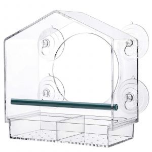 Mangeoire À Oiseaux Window Art - Plateau Coulissant Rechargeable, Fenêtre Transparente, Facile À Nettoyer, Aucun Assemblage Requis - Neuf