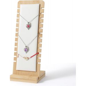 Jexnovashop-12 Fentes En Bois Pour Colliers - Pr&eacute;sentoir &Agrave; Bijoux - Support Vertical Pour Bijoux - Blanc - Neuf