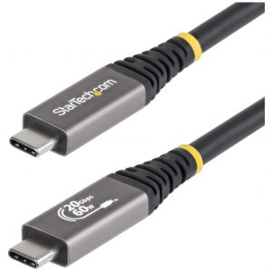 StarTech.com C&acirc;ble USB4 de 3 m, 20 Gbit/s, C&acirc;ble USB-C Certifi&eacute; USB-IF, 60 W PD, 4K 120 Hz DP 2.1, Gaine en TPE, Cordon USB-C Noir - Neuf