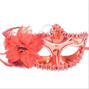 Masque Mascarade Party Cosplay Demi-visage Masque Peint (Rouge Rubis) - Neuf