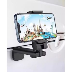 Support De T&eacute;l&eacute;phone Noir, Support De T&eacute;l&eacute;phone De Voyage R&eacute;glable, Pince De Bureau Rotative &Agrave; 360&deg;, Crochet Pliable Portable, Support Universel Pour La Maison/Le Bureau - Neuf