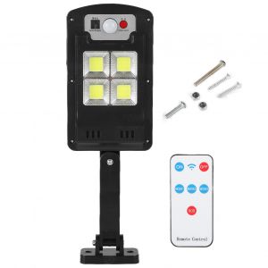 Hjlian Lampadaire Solaire A Led Mural Avec Detecteur De Mouvement Et Telecommande, 3 Modes, Eclairage Pour Jardin Et Exterieur - Neuf