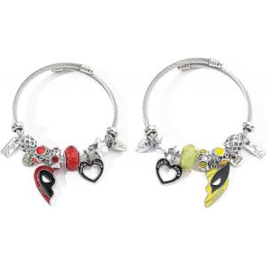 Eryi-2 Pièces Bracelet Super Héros D'amitié Dead Figurine Modèle Bracelet Demi C?ur Rouge Et Jaune Bracelets Masque Pendentif Accessoire Pour Cadeaux Créatifde - Neuf