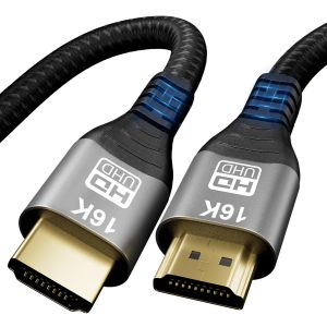 Câble HDMI 2.2 1m, 16K 12K 10K| 96Gbps Ultra High Speed HDMI Cable | 16K@60Hz 8K@240Hz4K@480Hz | eARC HDR10+ Dolby Vision/Atmos | HDCP 2.3 | Pour câble hdmi 2.1 PS5, Xbox, Soundbar, PC, Mac - Neuf
