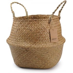 Jexnovashop-Panier De Ventre Jonc De Mer Rangement Naturel Panier Osier Corbeille &Agrave; Linge Grand Stockage Panier De Plantes D'int&eacute;rieur - Neuf