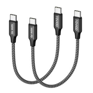 C&acirc;ble Usb C Vers Usb C Court [0.3M/Lot De 2 ] 100W Pd3.0 5A Cable Usbc Charge Rapide Qc3.0 Chargeur Usb Type C Pour Iphone 16/15 Plus Pro Max, Galaxy S24/S23, Macbook Pro, Pad Pro, Tablet[Z1620] - Neuf