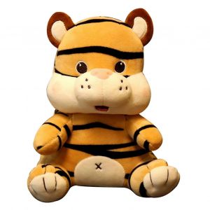 Peluche mignonne de dessin animé Nick Tiger pour enfants et filles, cadeau poupée oreiller de couchage tigre-Brun foncé - Neuf
