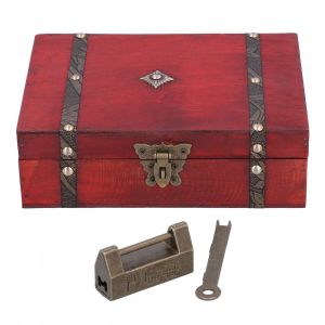 Hjlian Boite A Bijoux En Bois Antique, Boite De Rangement Pour Accessoires De Photographie, Avec Serrure - Neuf